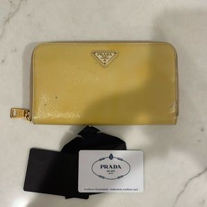 Prada zip long wallet - yellow